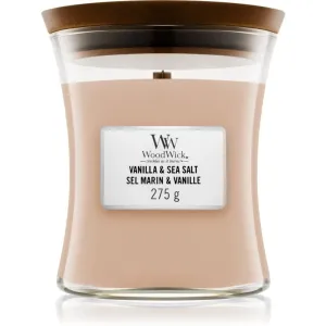 Woodwick Vanilla & Sea Salt bougie parfumée avec mèche en bois 275 g
