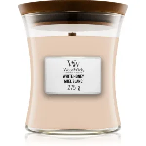Woodwick White Honey Miel Blanc bougie parfumée avec mèche en bois 275 g