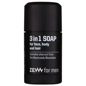Zew For Men 3 in 1 Soap savon solide naturel visage, corps et cheveux 3 en 1 85 ml