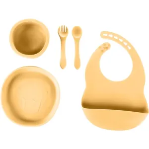 Zopa Silicone Set service de table pour enfant Mustard Yellow 1 pcs
