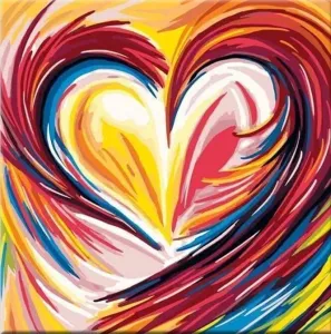 Zuty Peinture par numéros Coeur peint arc-en-ciel #49034