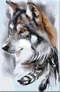 Zuty Peinture par numéros Loup et plumes #49080