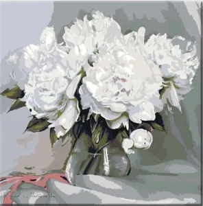 Zuty Peinture par numéros Pivoines blanches
