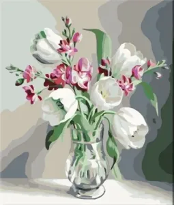 Zuty Peinture par numéros Tulipes blanches #49023